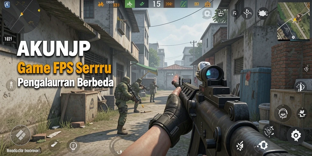 Screenshot gameplay AKUNJP yang menampilkan aksi FPS yang seru.