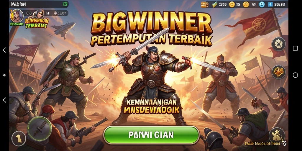 Menampilkan aksi seru dalam game Battle Royale BIGWINNER.