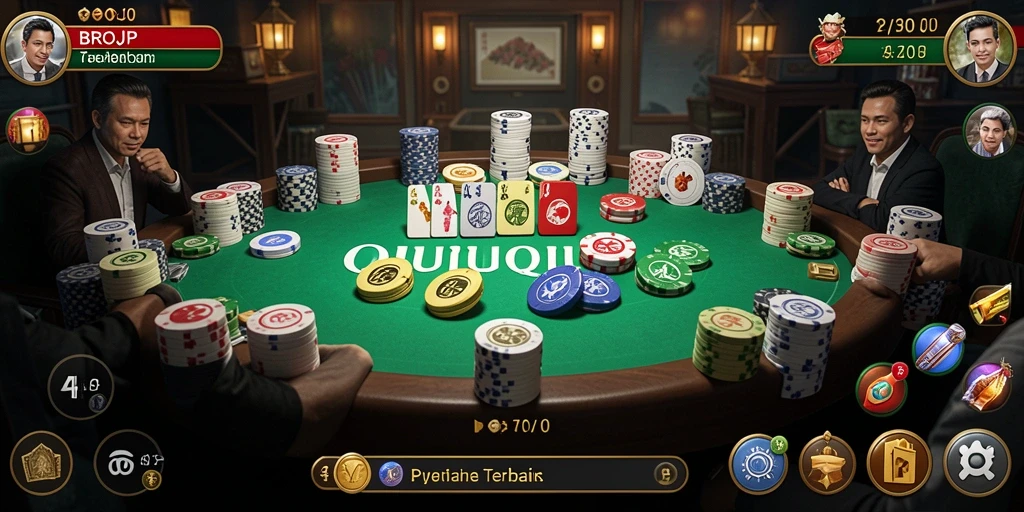Tampilan gameplay seru dari game QiuQiu BROJP.
