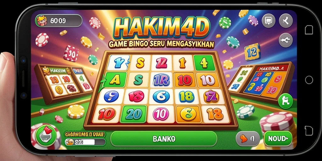 Tampilan menarik gameplay HAKIM4D yang menggugah semangat bermain Bingo.