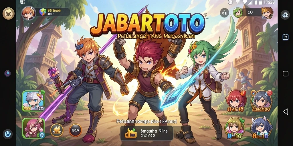 Tampilan gameplay JABARTOTO menampilkan karakter anime dalam aksi bertempur.