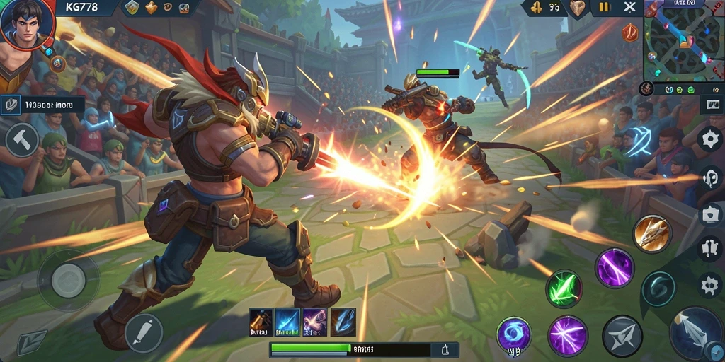 Screenshot KG778 menampilkan aksi pertarungan seru di arena MOBA.