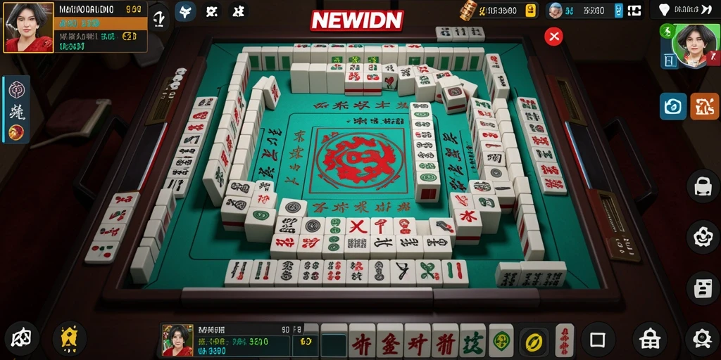 Tampilan gameplay NEWIDN yang menarik dan menantang di dunia Mahjong.