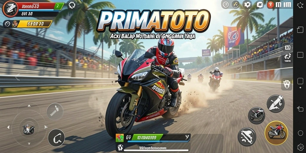Gambar gameplay balap motor yang seru di PRIMATOTO.