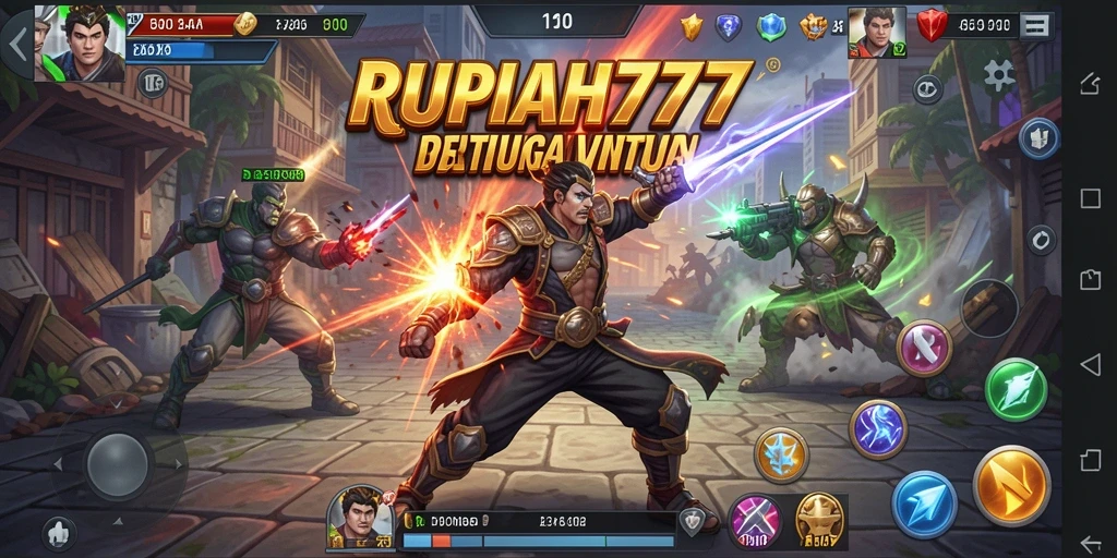Tampilan gameplay RUPIAH777 yang memukau dengan aksi pertarungan seru.