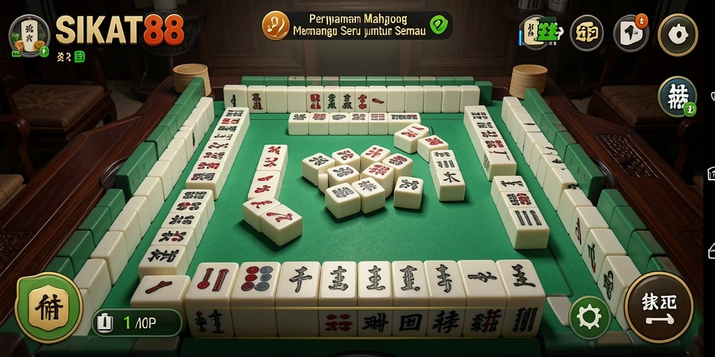 Screenshot SIKAT88 menampilkan gameplay Mahjong yang seru dan interaktif.