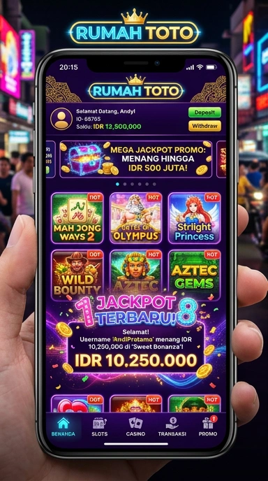 Tampilan antarmuka rumahtoto yang sederhana dan menarik.